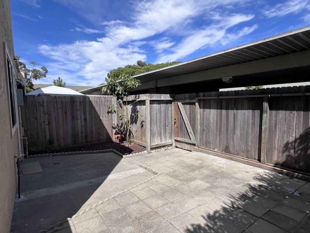 Private fenced patio