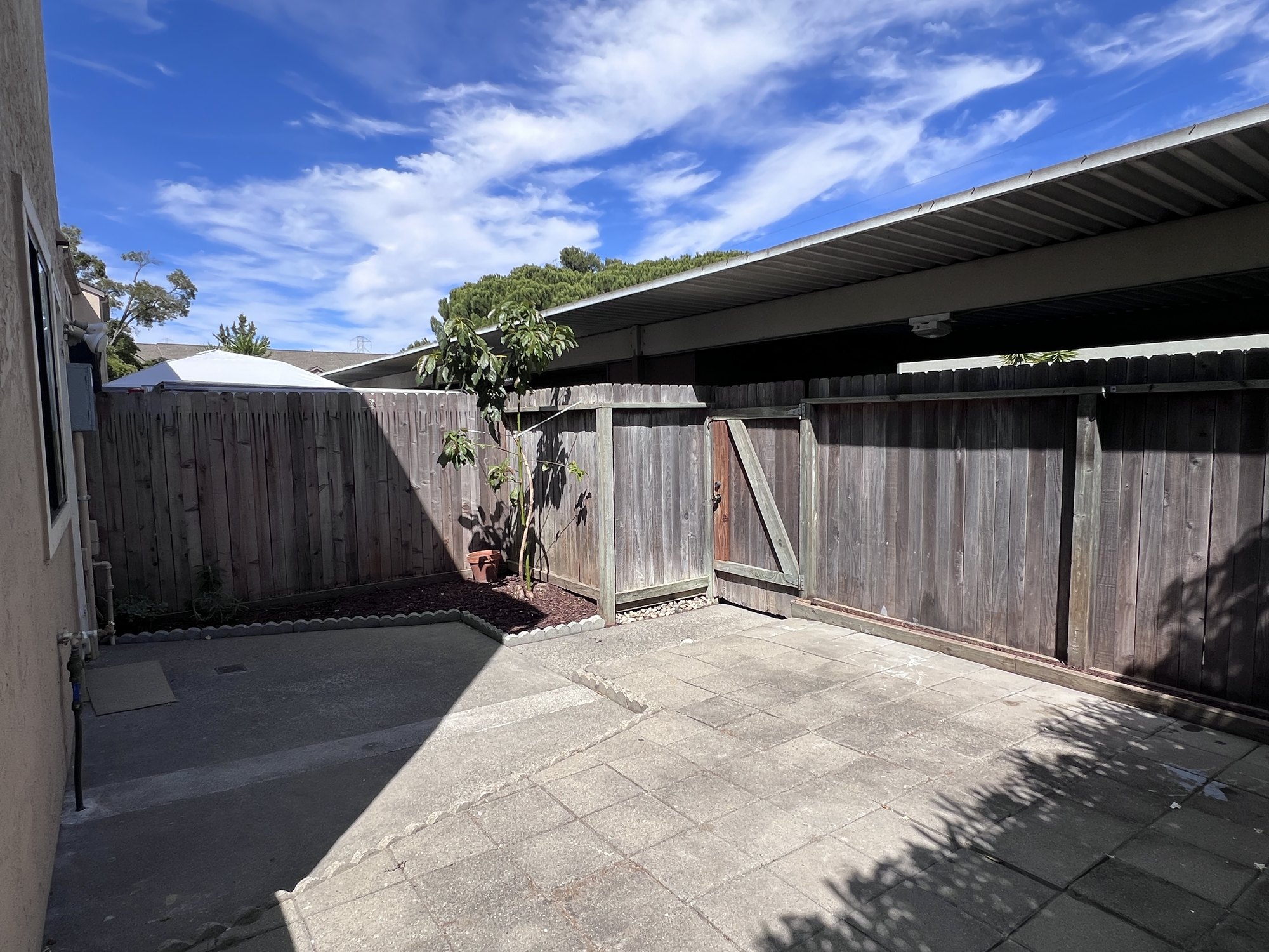 Private fenced patio